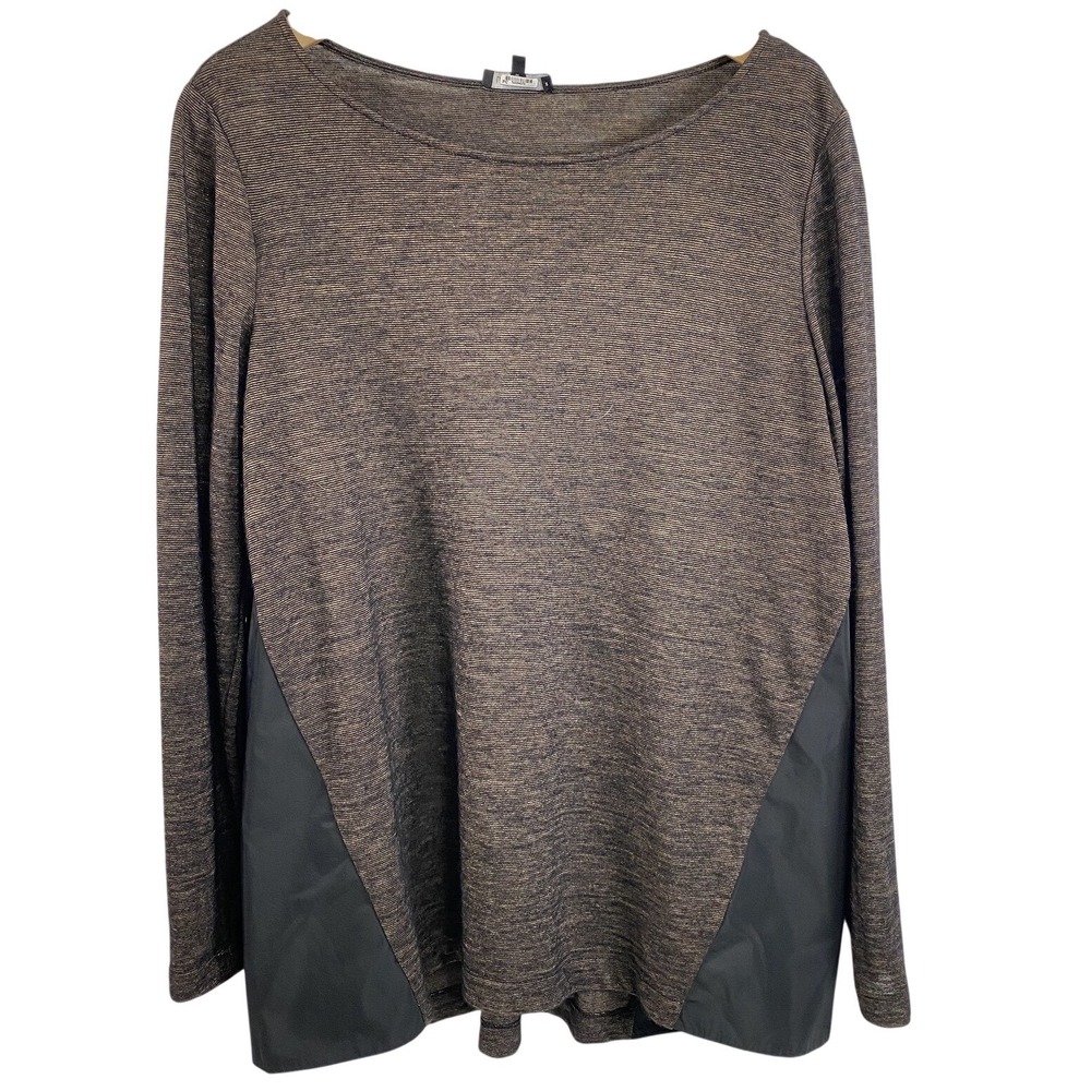 Lafayette 148 Sweater Womens Large Wool Blend‎ Pullover Contrast Panels Designer